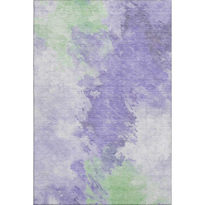 10' X 14' Abstract Washable Area Rug With UV Protection (696776) - Lavender / Ivory / Mint Green