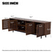 Giga walnut TV stand with closed storage compartments, cable management, and soft closing hinges for modern entertainment centers.