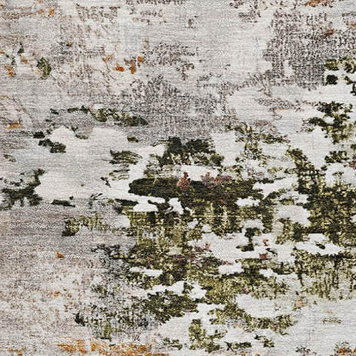 10' X 14' Abstract Washable Area Rug With UV Protection (704993) - Terra Cotta / Ivory / Gray