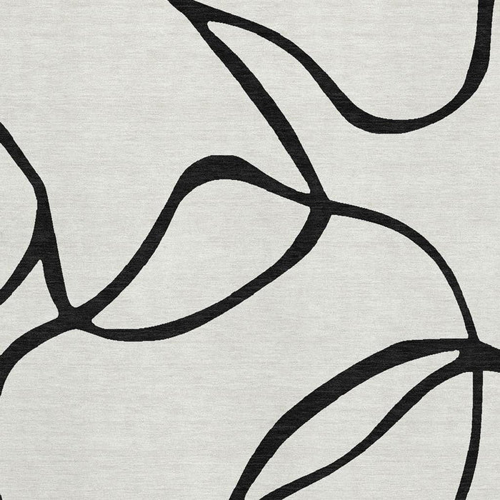 10' X 14' Abstract Washable Area Rug With UV Protection (678694) - White / Black