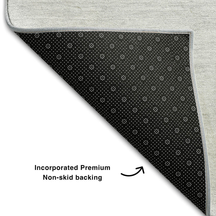 10' X 14' Geometric Washable Area Rug With UV Protection (655848) - Gray / Silver