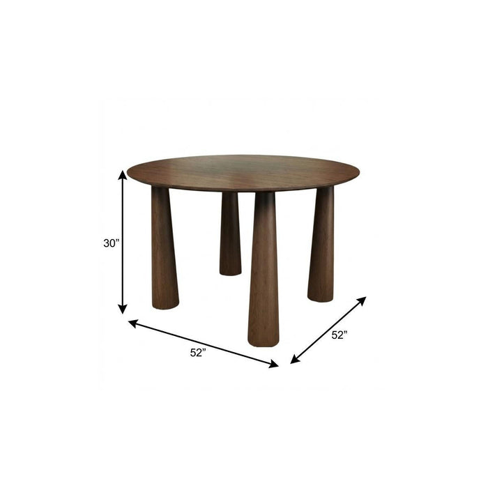 Solid Wood Round Top Dining Table - Walnut