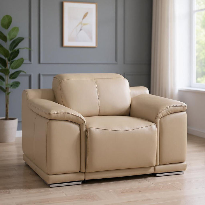 Genuine Leather Wall Hugger Power Recliner With USB - Ash Gray