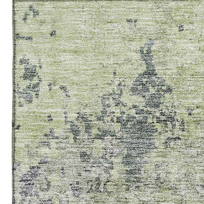 10' X 14' Abstract Washable Area Rug With UV Protection (687973) - Green / Gray / Purple