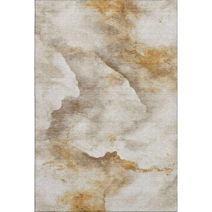 10' X 14' Abstract Washable Area Rug With UV Protection (701569) - Beige / Gold / Ivory