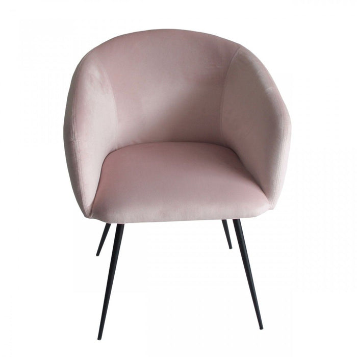 Upholstered Velvet Dining Arm Chair - Pink