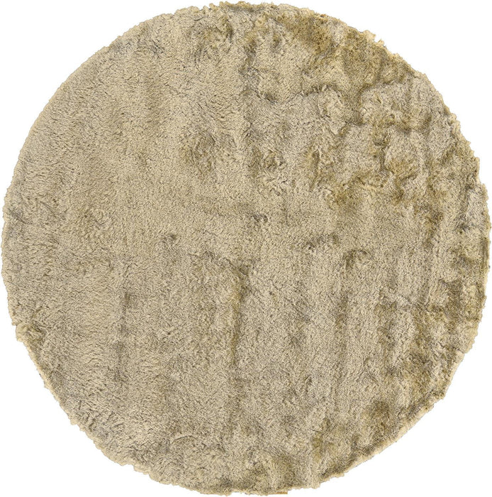 10' Round Shag Tufted Handmade Area Rug - Tan And Taupe