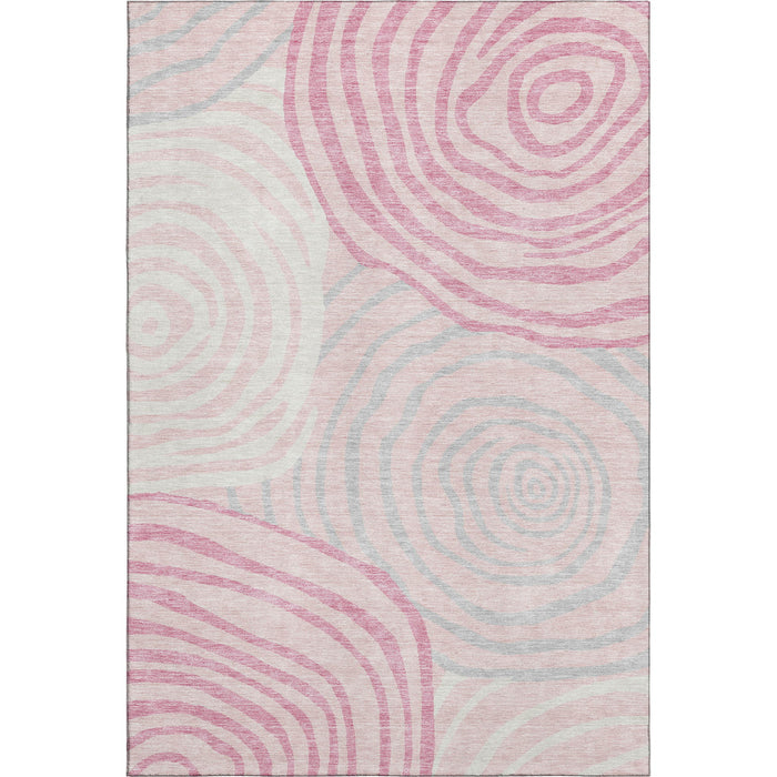 10' X 14' Abstract Washable Area Rug With UV Protection - Pink