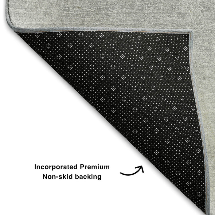 10' X 14' Ombre Washable Area Rug With UV Protection (710957) - Silver / Gray / Black