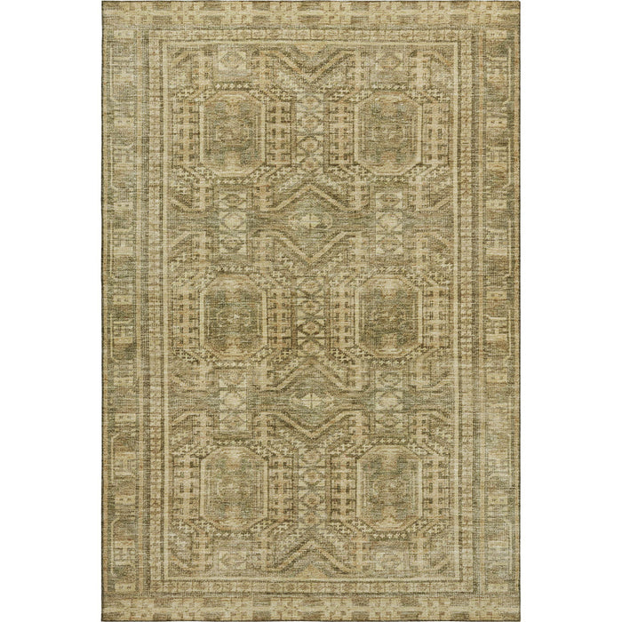 10' X 14' Geometric Washable Area Rug With UV Protection (708115) - Khaki / Taupe