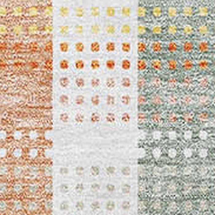 10' X 14' Plaid Washable Area Rug With UV Protection (676476) - Peach / Ivory / Yellow