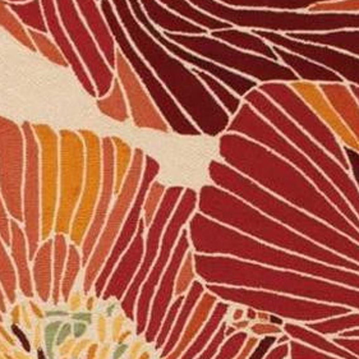 8' X 11' Floral Hand Hooked Area Rug - Ivory / Sunset