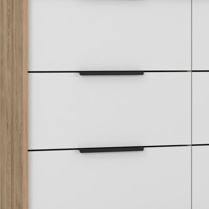 Six Drawer Double Dresser - White And Natural