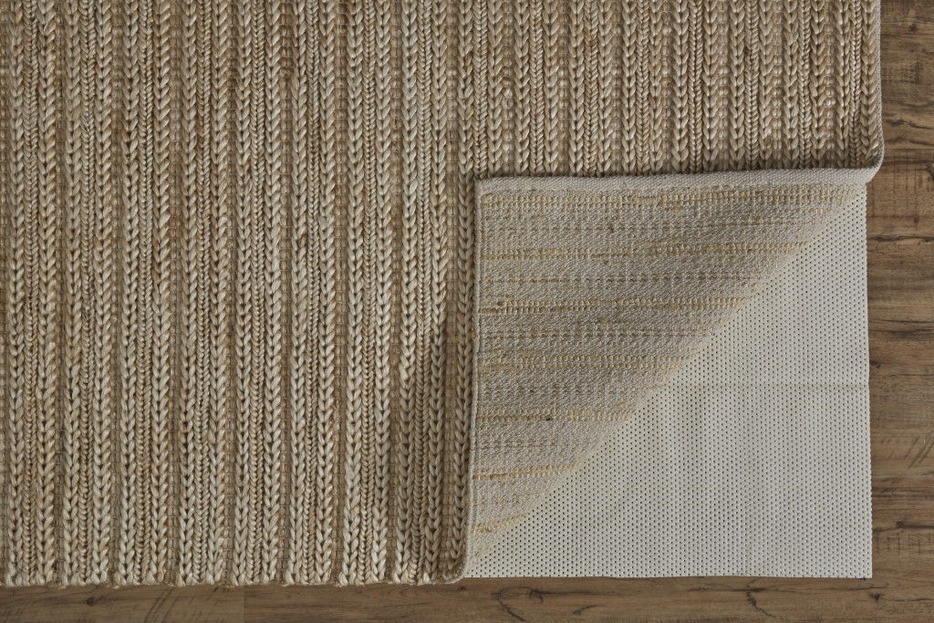 8' x 11' Hand Woven Area Rug - Tan Ivory And Taupe