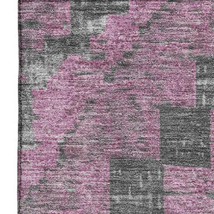 10' X 14' Diamond Washable Area Rug With UV Protection (707053) - Blush / Charcoal / Gray