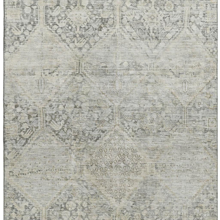 10' X 14' Geometric Washable Area Rug With UV Protection (699951) - Pewter / Gray / Silver