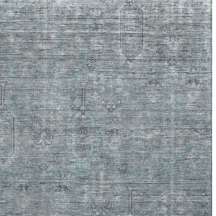 10' X 14' Southwestern Washable Area Rug With UV Protection - Teal / Gray