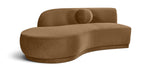 Meridian Furniture Avra 86-inch velvet upholstery stationary sofa with plush cushions and sleek design.