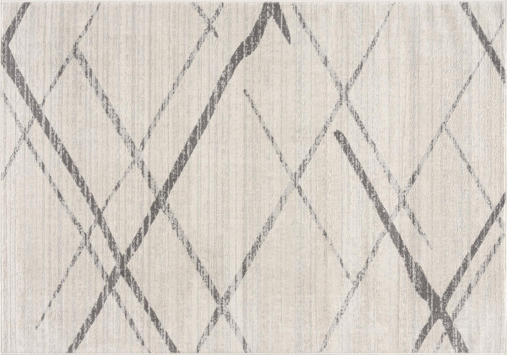 12' x 18' Geometric Washable Non Skid Area Rug - Gray