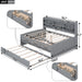 Giga Captain Bed with built-in bookshelves, three storage drawers, and a trundle for versatile sleeping and storage options.