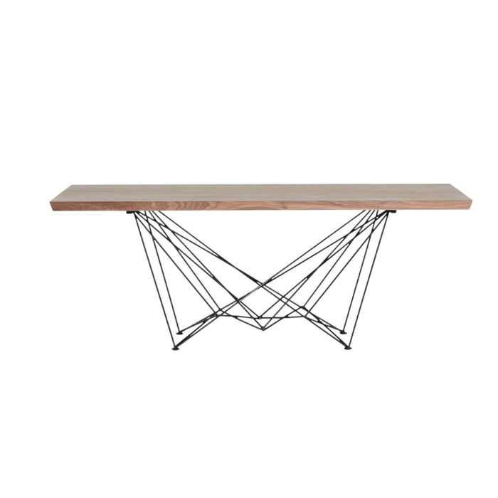 Solid Wood Metal, Dining Table - Light Brown
