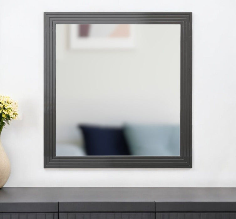 36" Framed Accent Mirror - Gray
