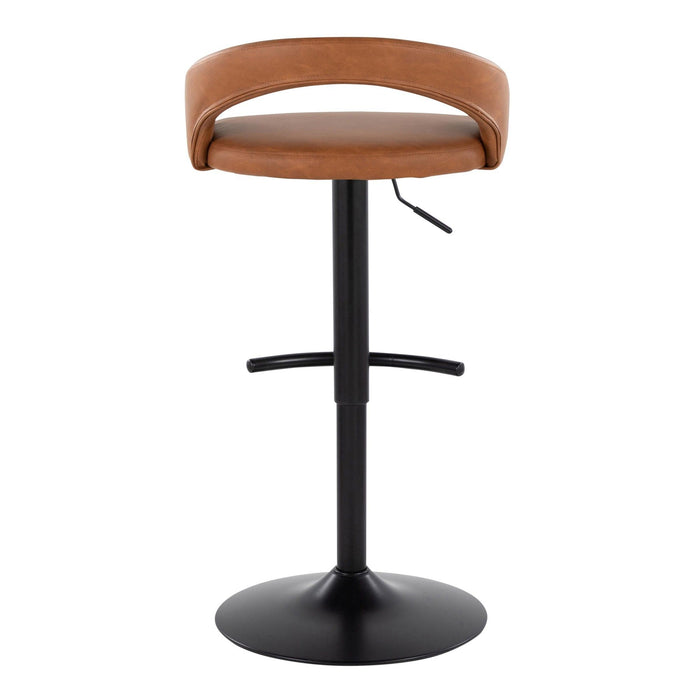 Grotto - Upholstered Adjustable Barstool - Black Metal Base