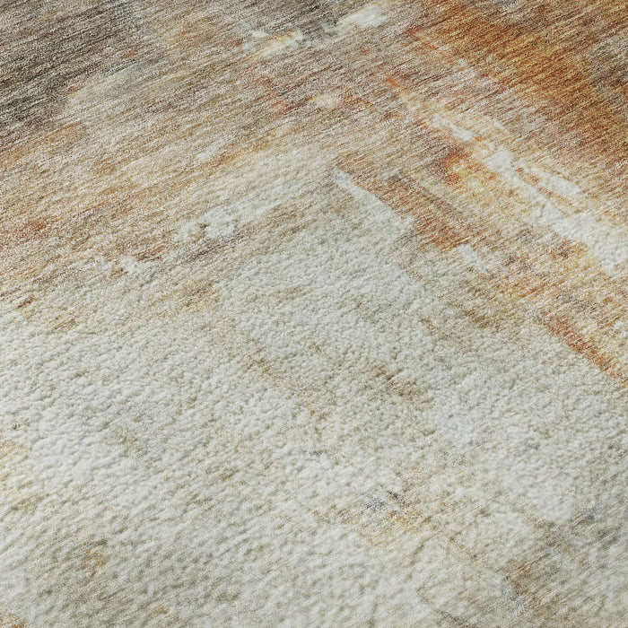 10' X 14' Abstract Washable Area Rug With UV Protection (684178) - Copper / Gray / Ivory