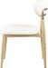 Vegan leather upholstered dining side chair with natural wood legs by Meridian Furniture, showcasing a modern, comfortable design.