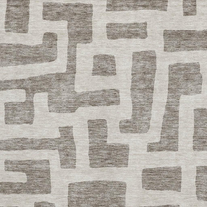 10' X 14' Abstract Geometric Washable Area Rug With UV Protection (671846) - Taupe / Beige