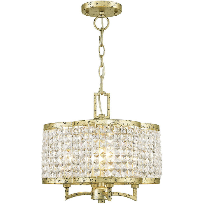 14" Four Light Dimmable Chandelier With Shades - Gold