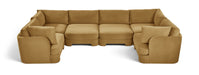 Meridian Furniture velvet upholstered 6-piece U-shaped sectional sofa with plush cushions and modern design for comfortable seating.