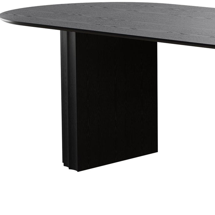 86" Double Pedestal Base Oval Dining Table - Black