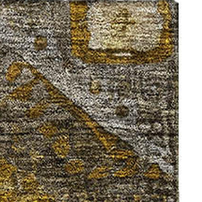 10' X 14' Abstract Geometric Washable Area Rug With UV Protection (708367) - Brown / Gold / Beige