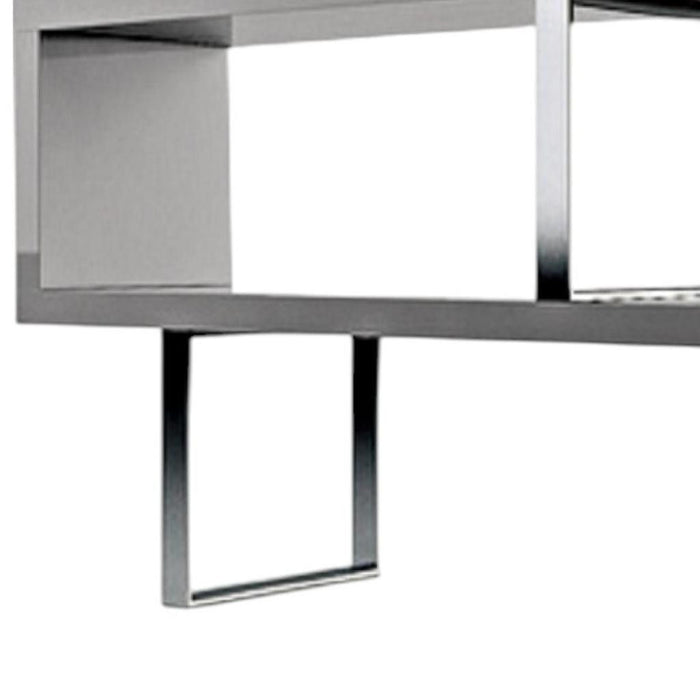 Three Tier Etagere Bookcase (555010) - Gray / Silver