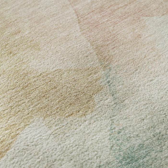 10' X 14' Abstract Washable Area Rug With UV Protection (701575) - Pearl / Teal / Ivory