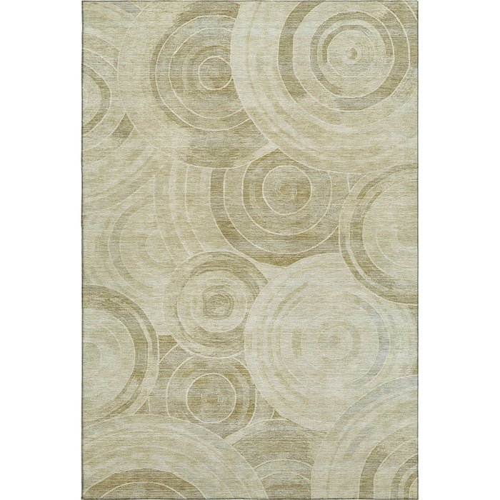 10' X 14' Geometric Washable Area Rug With UV Protection (700107) - Wheat / Beige