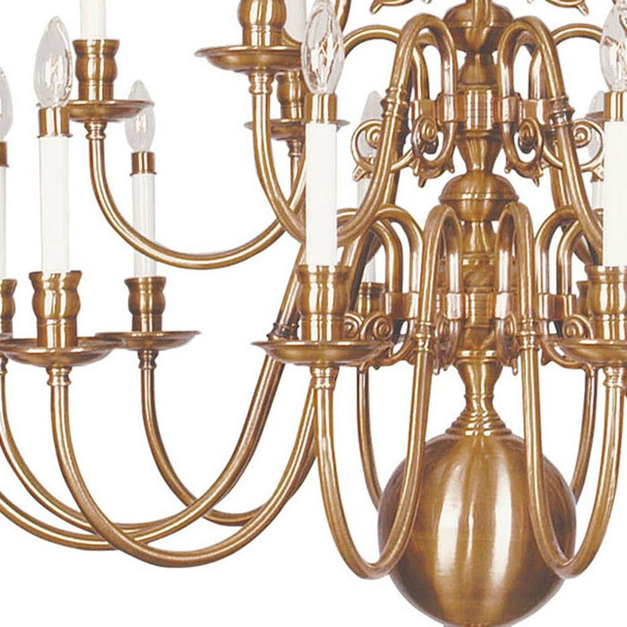 40" Multi Light Dimmable Chandelier With Shades - Brass