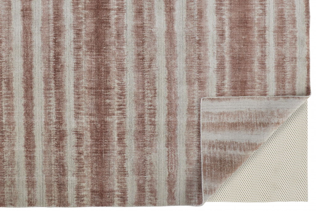10' x 14' Abstract Hand Woven Area Rug - Tan Ivory And Pink