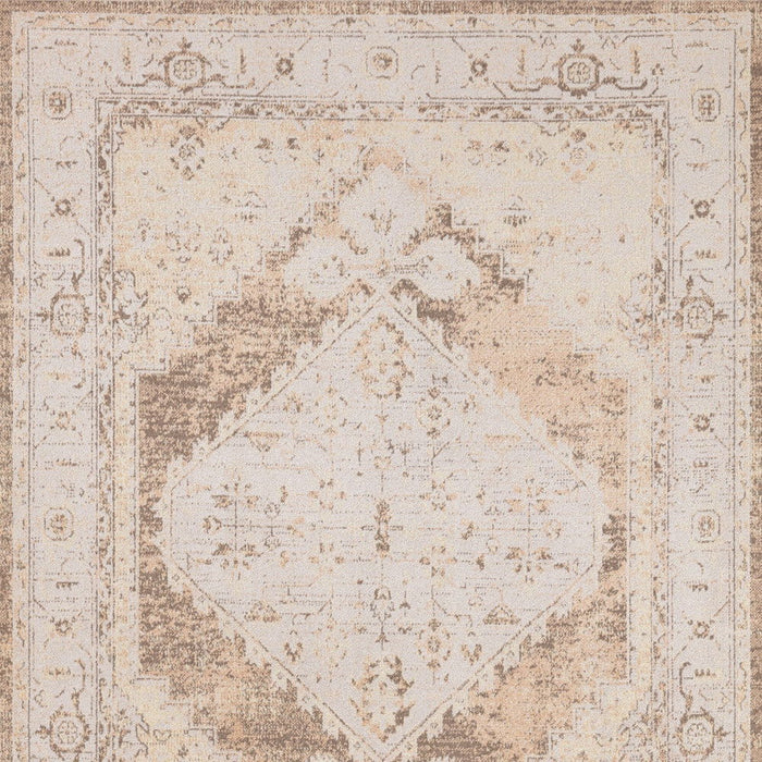 5' X 7' Floral Distressed Area Rug (554962) - Beige / Brown