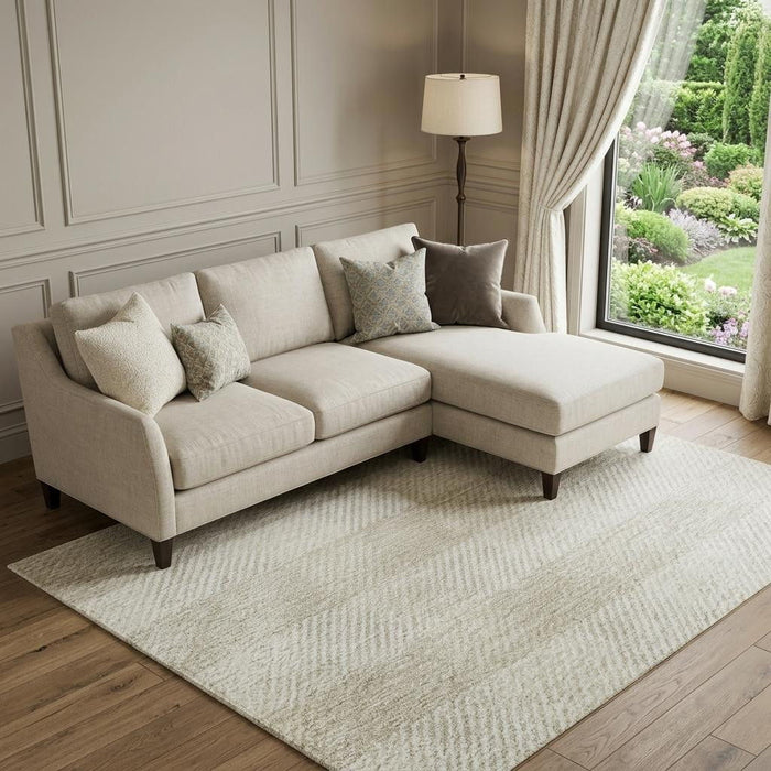 10' X 14' Plaid Washable Area Rug With UV Protection (673471) - Ivory / Beige
