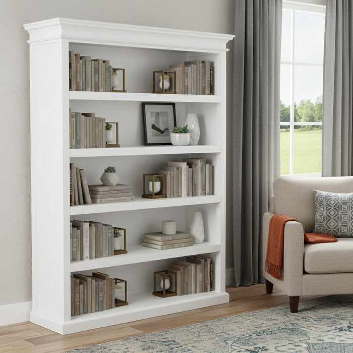 Five Tier Bookcase (523196) - Antiqued White