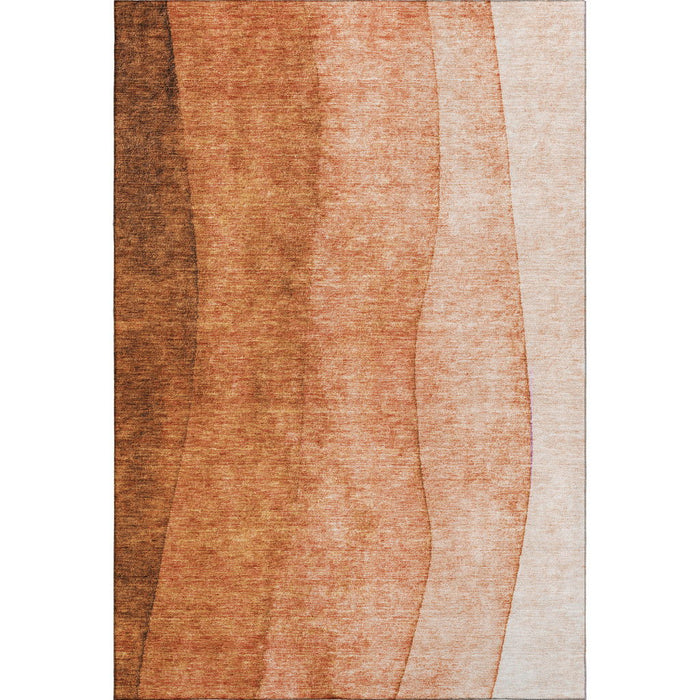 10' X 14' Ombre Washable Area Rug With UV Protection (652743) - Chili Red / Ivory