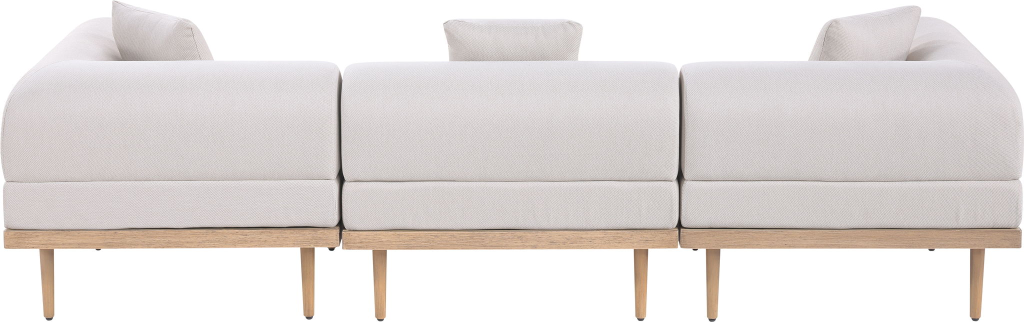 Laguna - 3 Piece Resilient Water Resistant Fabric 106.5" Upholstered Outdoor Patio Modular Sofa