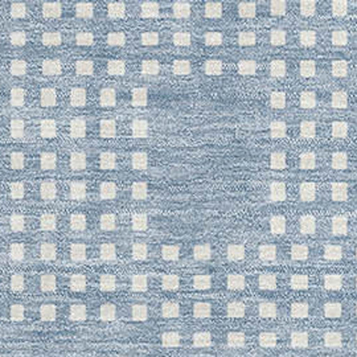 10' X 14' Geometric Washable Area Rug With UV Protection (670742) - Sky Blue / Ivory