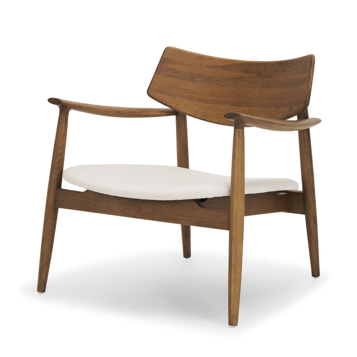 Upholstery And Solid Wood Arm Chair - Brown / Cream