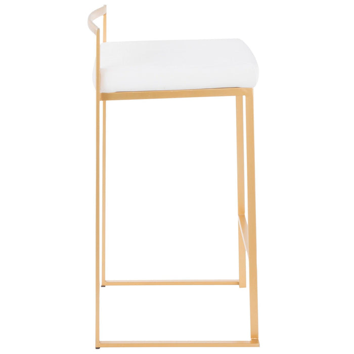 Fuji - Counter Stool With Cushion - Gold Legs