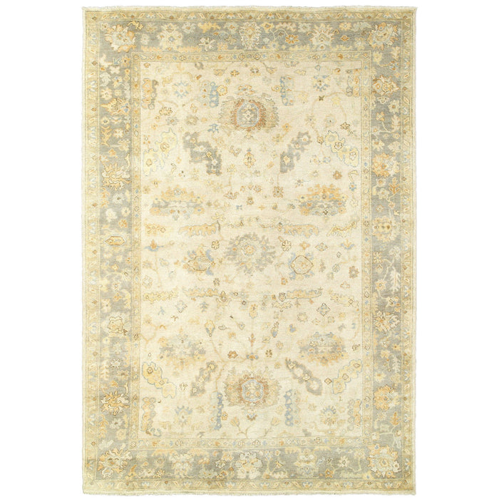 8' X 10' Wool Oriental Hand Knotted Area Rug - Beige And Gray