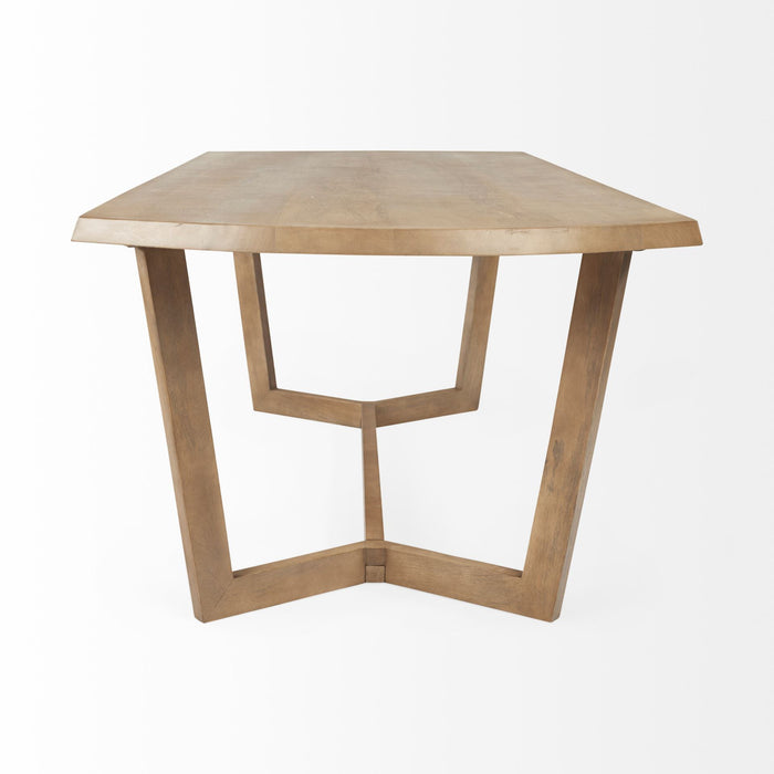 92" Solid Wood Trestle Base Dining Table - Natural