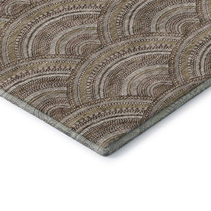 10' X 14' Geometric Washable Area Rug With UV Protection (677681) - Brown / Beige / Taupe
